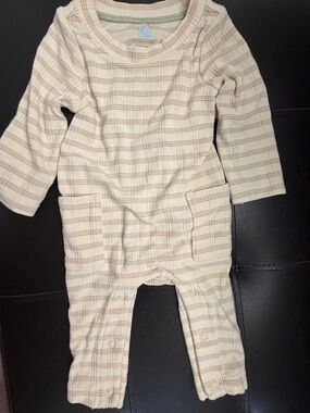 Cloud Island Cream and Tan Plaid Baby One-Piece Super Soft